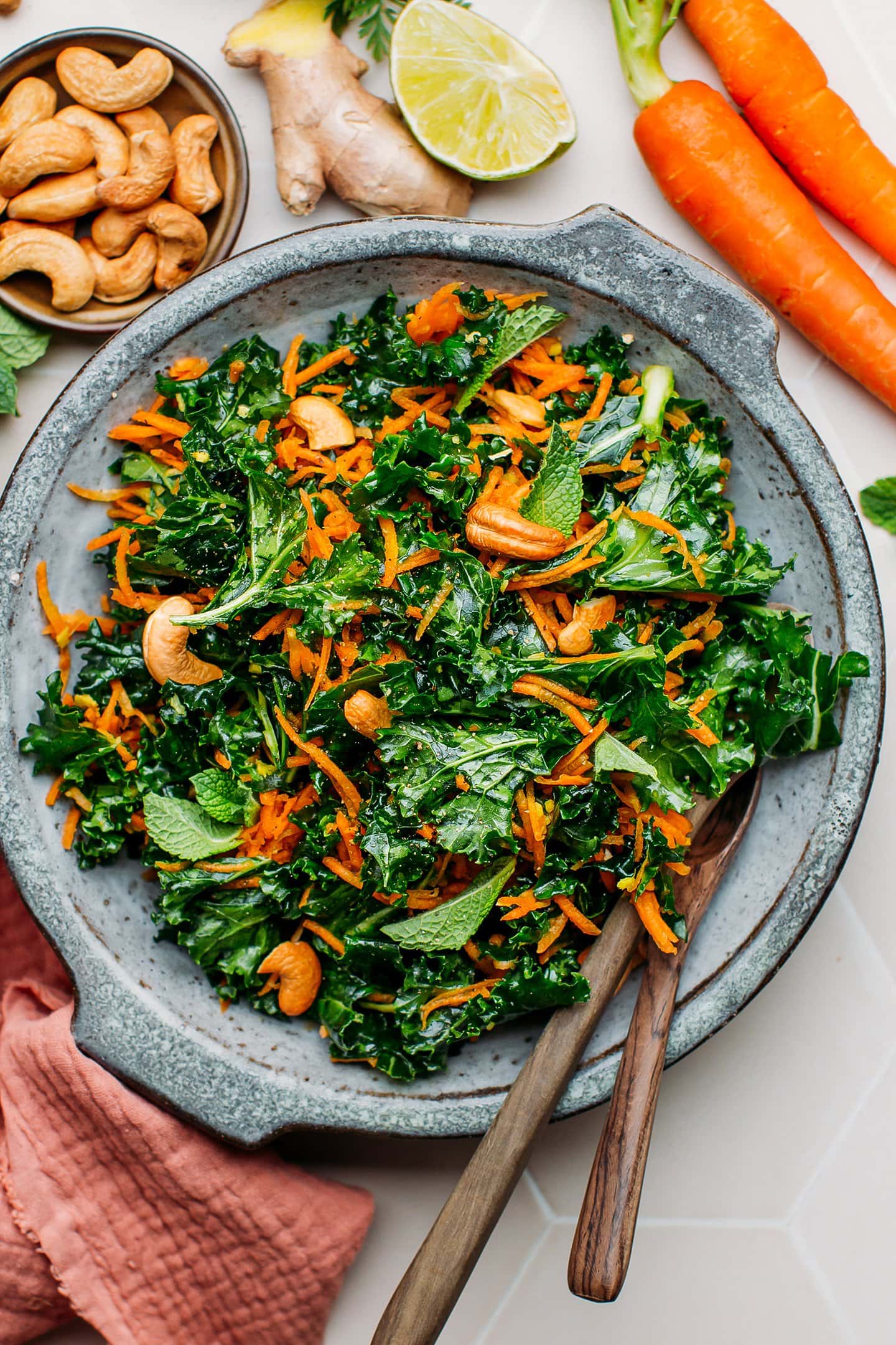 10-Minute Ginger Carrot & Kale Salad