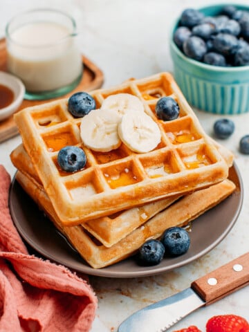 Perfect Vegan Waffles (Light & Crispy!)