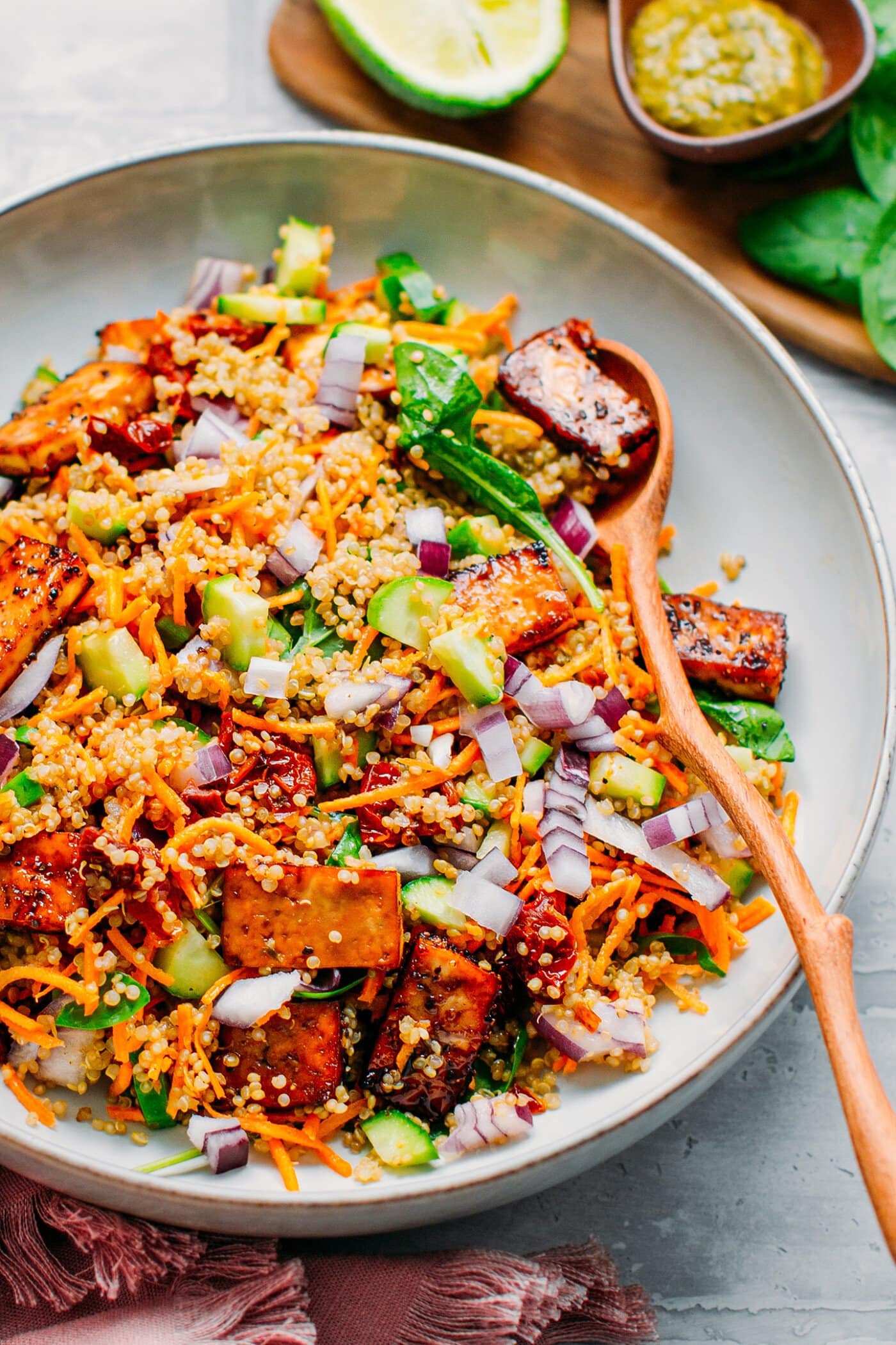 Black Pepper Tofu Quinoa Salad