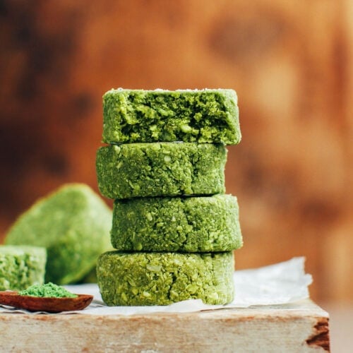 5-Ingredient Chewy Matcha Coconut Cookies