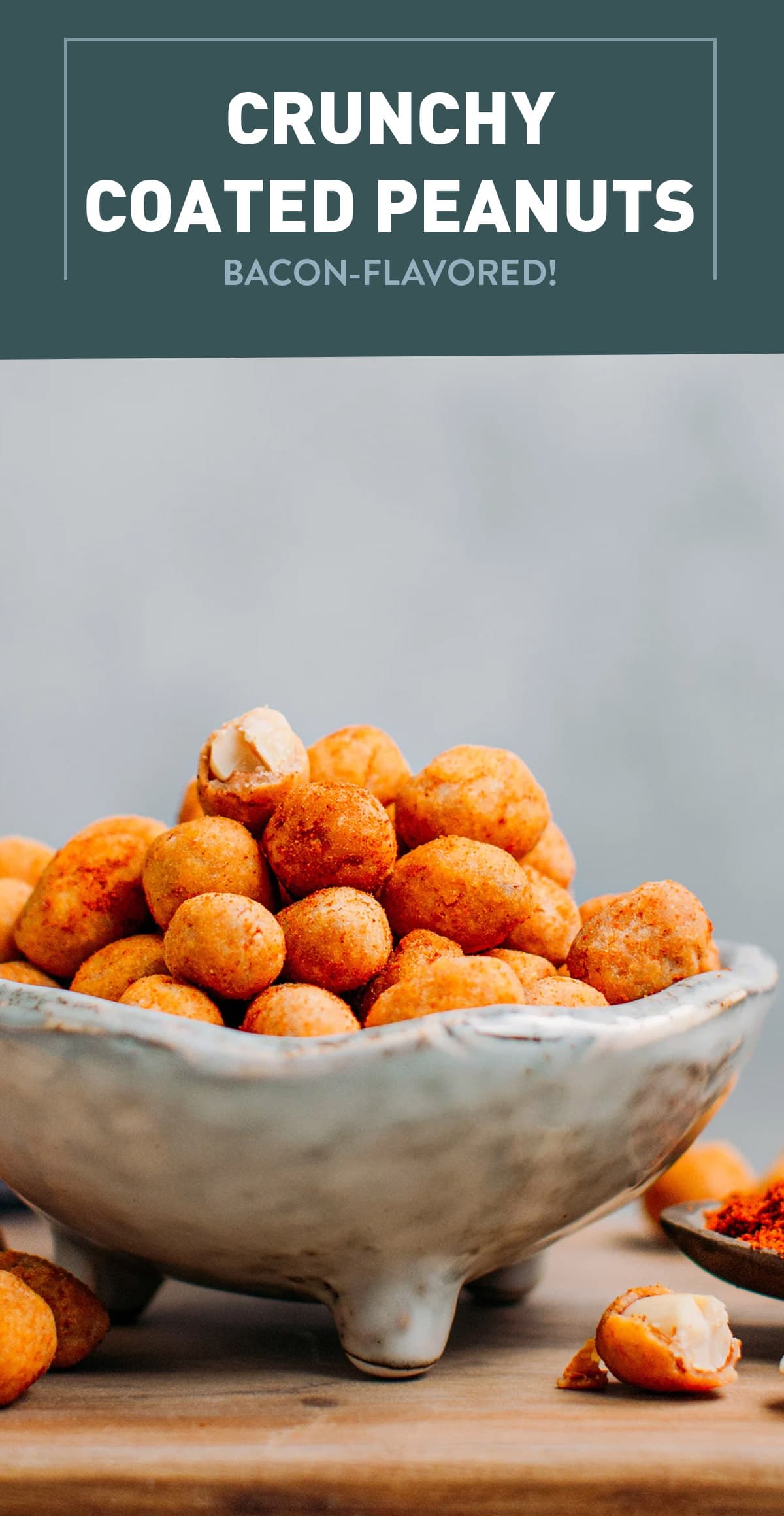 Super crunchy peanuts with a smoky and garlicky shell. These insanely-addicting peanuts make the perfect savory snack! #peanuts #vegan #plantbased