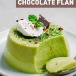 Matcha White Chocolate Flan (Vegan)