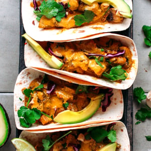 Saucy Satay Mushroom Tacos