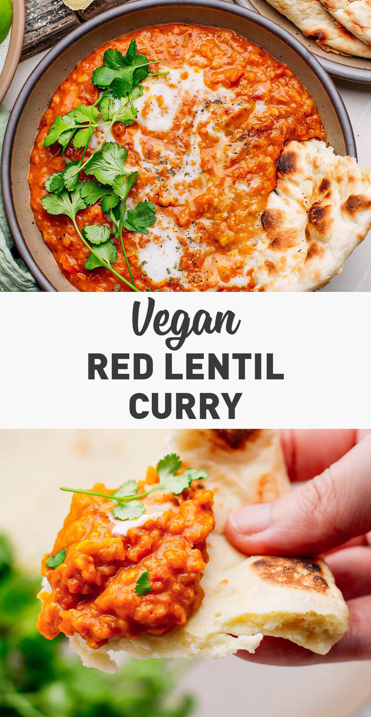 This one-pot vegan red lentil curry is insanely creamy, spiced to perfection, and so flavorful! Packed with red lentils, ginger, garlic, and coconut milk, this Indian-inspired curry is truly restaurant-quality! Serve it with a side of white rice, naan, or sautéed greens for a delicious plant-based meal. #indian #curry #veganrecipes
