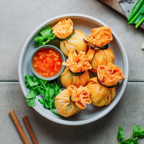 Tofu Wontons with Spicy Sour Sauce
